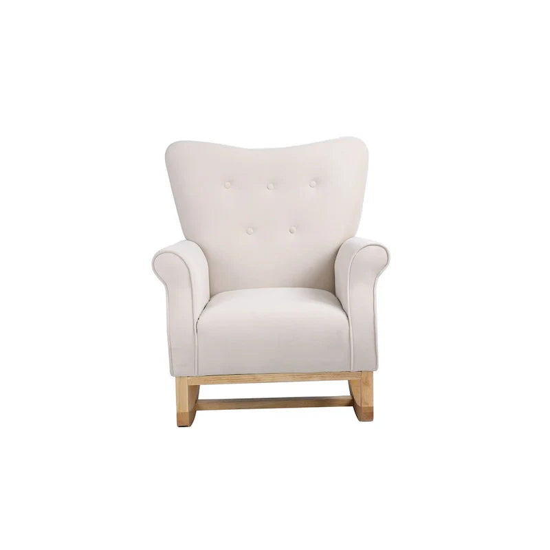 Rocking Chair, Upholstered Accent Chair for Nursery,Living Room, Small Contemporary Rocker, Kids Cushioned Arm Chair
