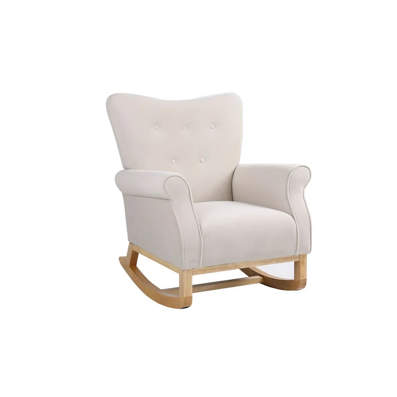 Rocking Chair, Upholstered Accent Chair for Nursery,Living Room, Small Contemporary Rocker, Kids Cushioned Arm Chair