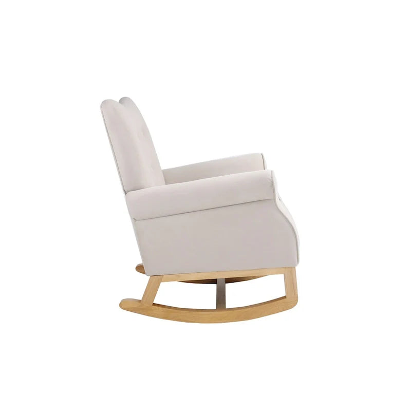 Rocking Chair, Upholstered Accent Chair for Nursery,Living Room, Small Contemporary Rocker, Kids Cushioned Arm Chair
