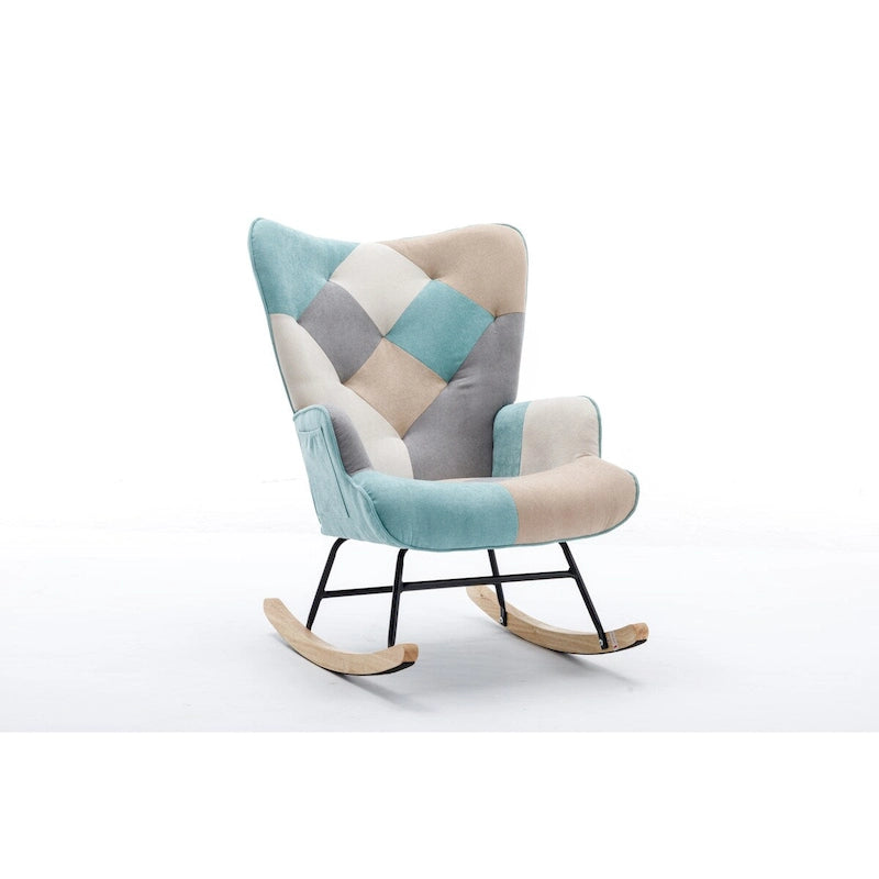 Modern Patchwork Accent Chair for Living Room Bedroom Studio