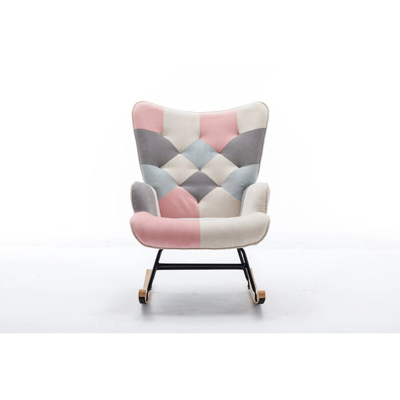 Modern Patchwork Accent Chair for Living Room Bedroom Studio