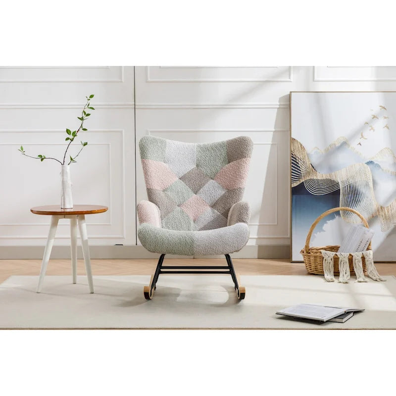 Modern Patchwork Accent Chair for Living Room Bedroom Studio