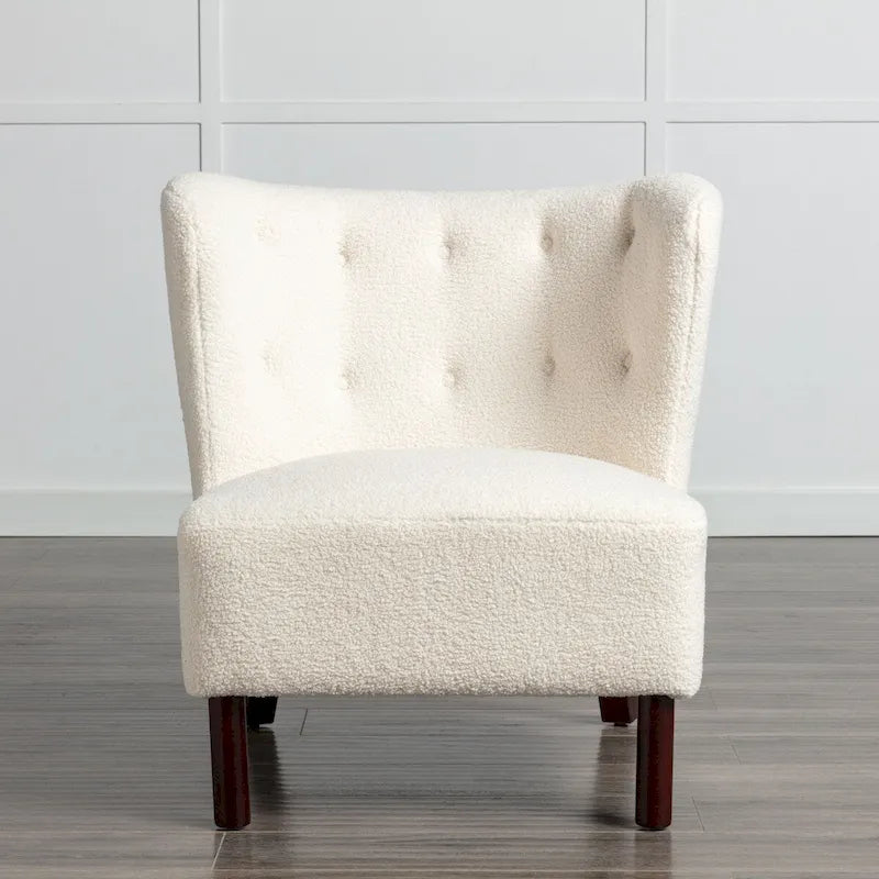 Upholstered Armless Chair, Single Sofa Chair, Modern Reading Chair for Living Room, Bedroom