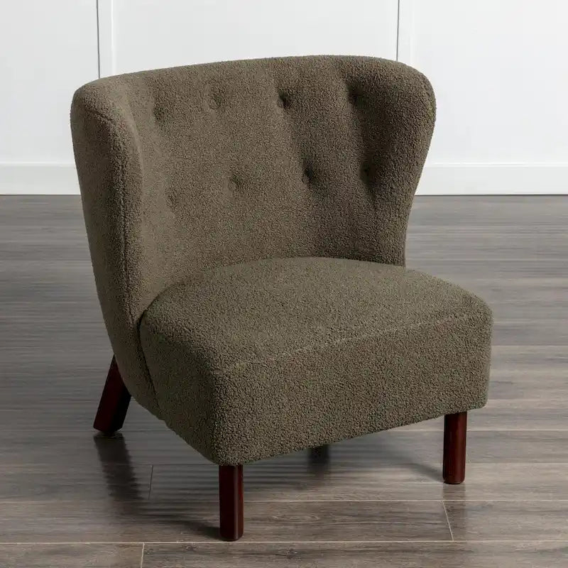 Upholstered Armless Chair, Single Sofa Chair, Modern Reading Chair for Living Room, Bedroom