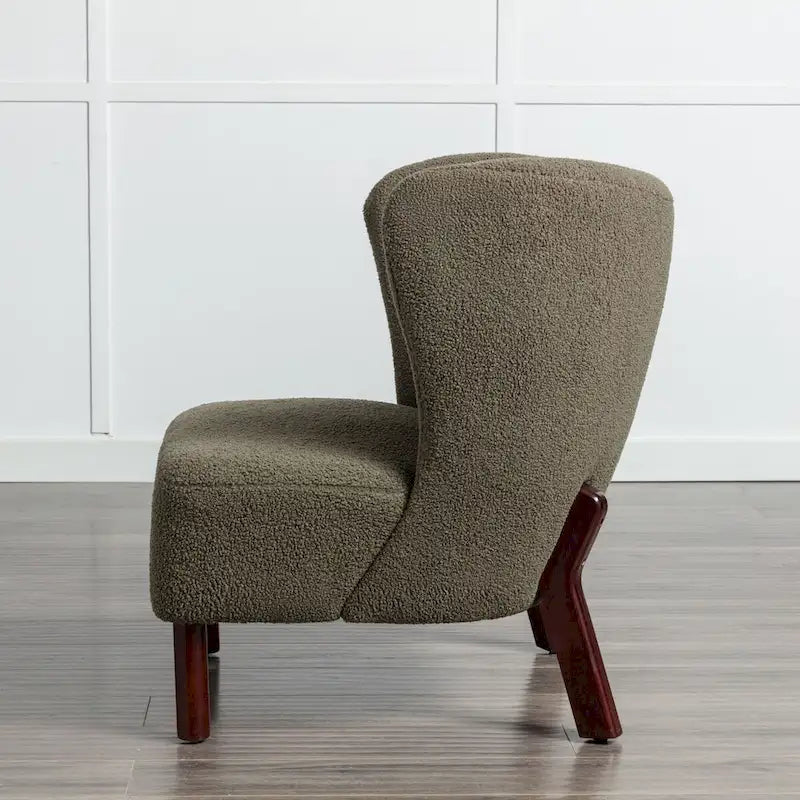 Upholstered Armless Chair, Single Sofa Chair, Modern Reading Chair for Living Room, Bedroom