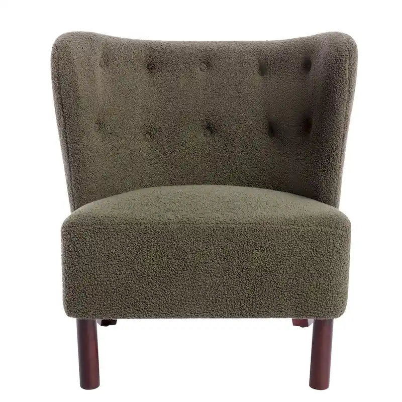 Upholstered Armless Chair, Single Sofa Chair, Modern Reading Chair for Living Room, Bedroom