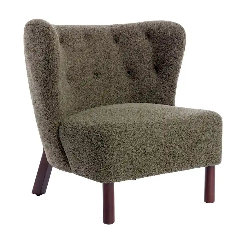 Upholstered Armless Chair, Single Sofa Chair, Modern Reading Chair for Living Room, Bedroom