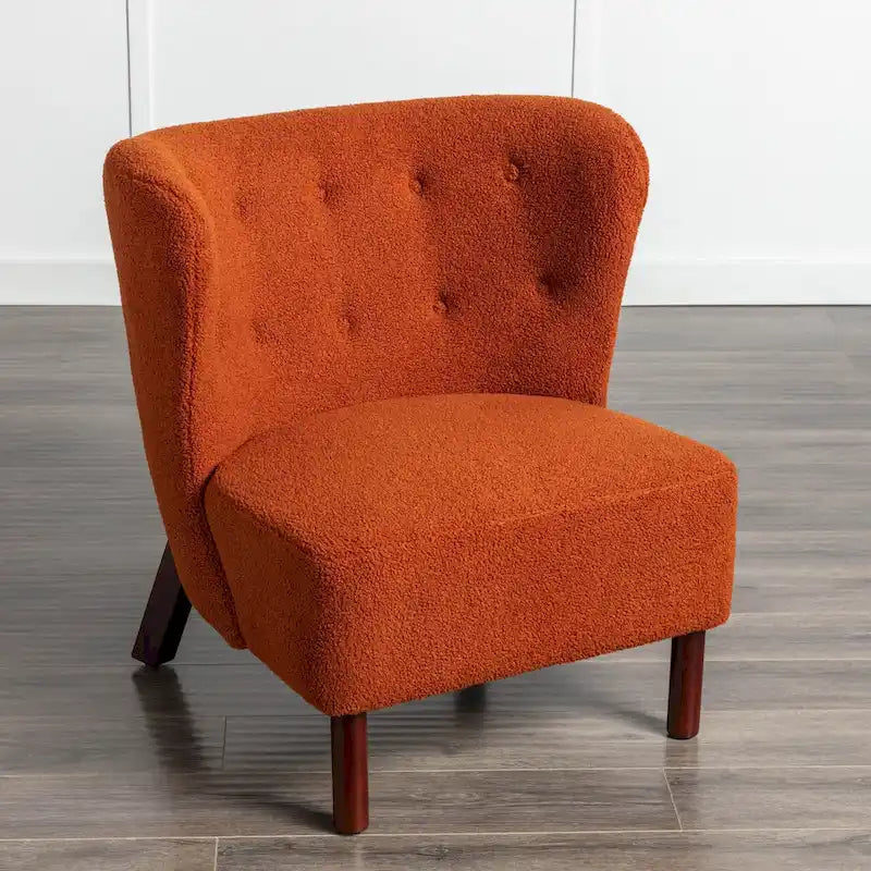 Upholstered Armless Chair, Single Sofa Chair, Modern Reading Chair for Living Room, Bedroom