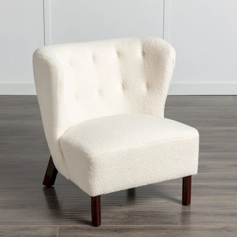 Upholstered Armless Chair, Single Sofa Chair, Modern Reading Chair for Living Room, Bedroom