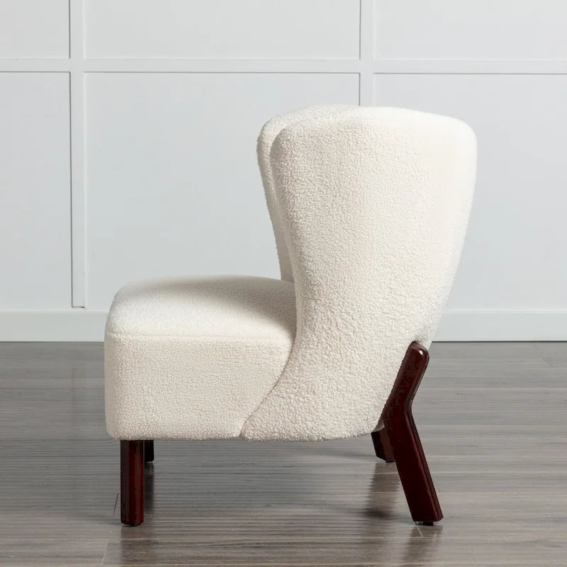 Upholstered Armless Chair, Single Sofa Chair, Modern Reading Chair for Living Room, Bedroom