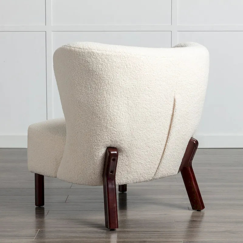 Upholstered Armless Chair, Single Sofa Chair, Modern Reading Chair for Living Room, Bedroom