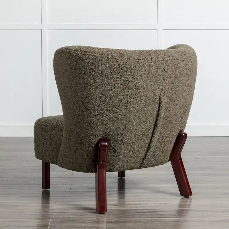Upholstered Armless Chair, Single Sofa Chair, Modern Reading Chair for Living Room, Bedroom