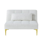 Convertible Sofa Bed Futon with Solid Wood Legs Linen Fabric Musterd Green