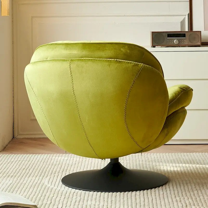 Swivel Leisure chair lounge chair velvet with ottoman