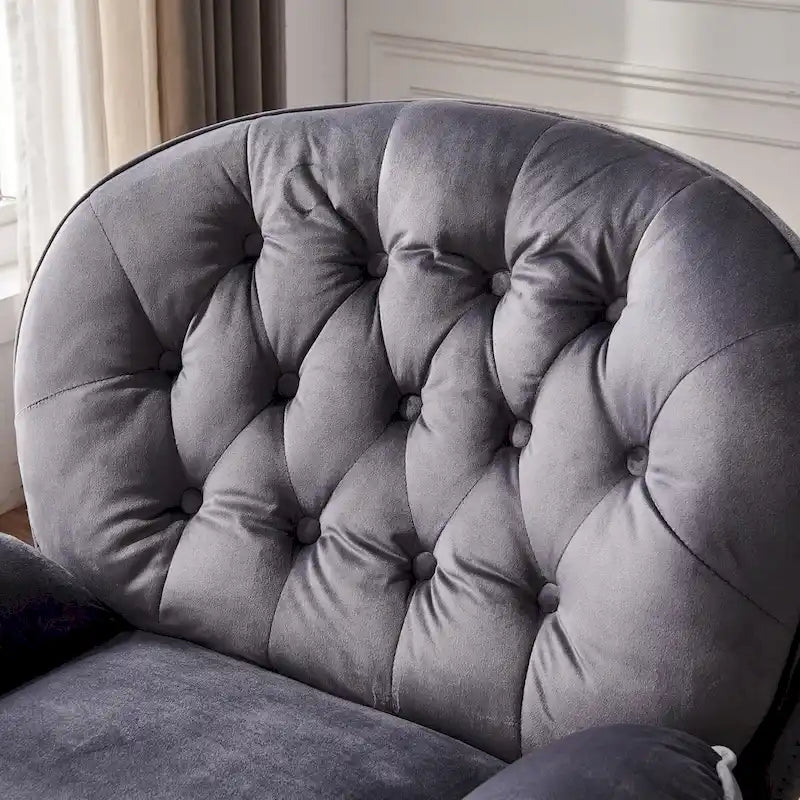Swivel Leisure chair lounge chair velvet with ottoman