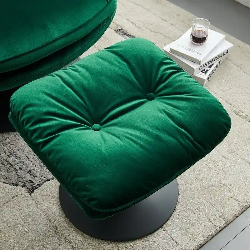 Swivel Leisure chair lounge chair velvet with ottoman