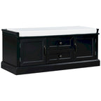 Storage Shoes Bench with 2 Drawers, 2 Cabinets and Removable Cushion
