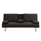 Modern Convertible Adjustable Sofa Bed - Faux Leather Recliner Double Sofa