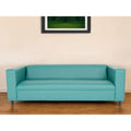 HomeRoots 84 Blue Faux Leather Sofa With Black Legs - 84