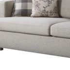 HomeRoots 92 Beige Fabric Sofa And Toss Pillows With Brown Legs - 92
