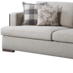 HomeRoots 92 Beige Fabric Sofa And Toss Pillows With Brown Legs - 92