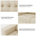 Aurora Genuine Leather Ottoman with Tufted Design by HULALA HOME