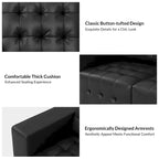 Aurora Genuine Leather Ottoman with Tufted Design by HULALA HOME