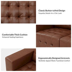 Aurora Genuine Leather Ottoman with Tufted Design by HULALA HOME