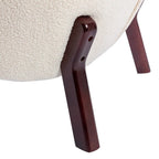 Accent Chair, Upholstered Armless Chair Lambskin Sherpa Single Sofa Chair with Wooden Legs, Modern Reading Chair for Living Room