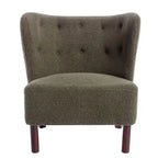Accent Chair, Upholstered Armless Chair Lambskin Sherpa Single Sofa Chair with Wooden Legs, Modern Reading Chair for Living Room