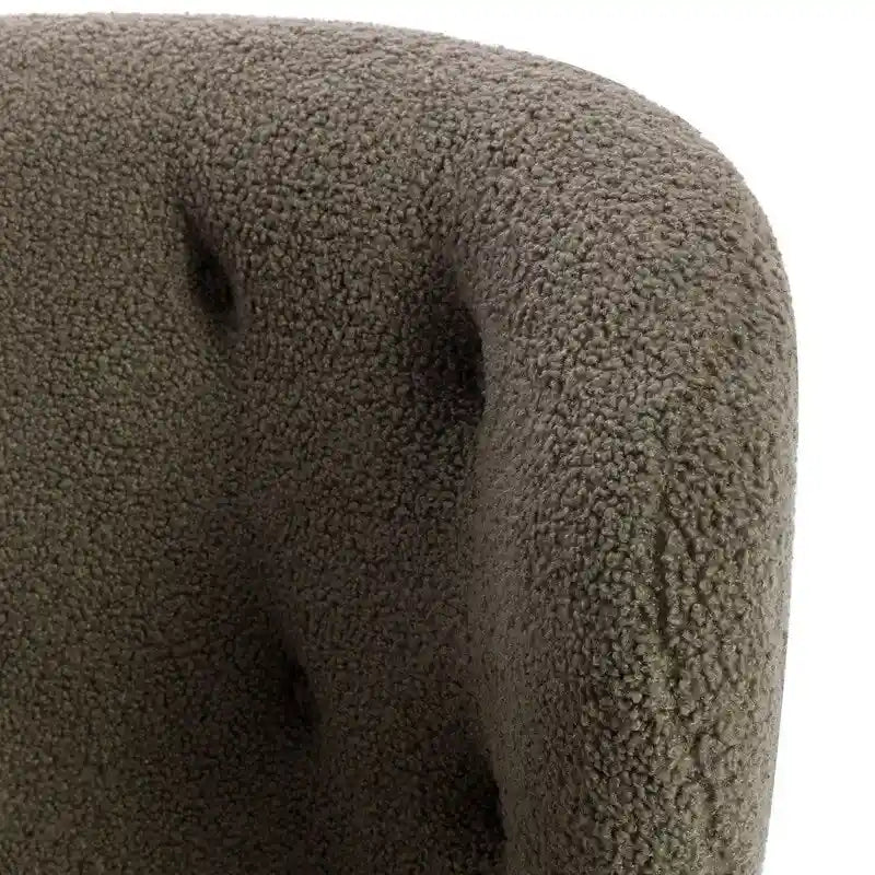 Accent Chair, Upholstered Armless Chair Lambskin Sherpa Single Sofa Chair with Wooden Legs, Modern Reading Chair for Living Room