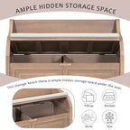 Nestfair Rustic Style Solid wood Entryway Multifunctional Storage Bench with Safety Hinge