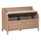 Nestfair Rustic Style Solid wood Entryway Multifunctional Storage Bench with Safety Hinge