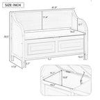 Nestfair Rustic Style Solid wood Entryway Multifunctional Storage Bench with Safety Hinge