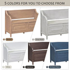 Nestfair Rustic Style Solid wood Entryway Multifunctional Storage Bench with Safety Hinge