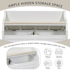 Nestfair Rustic Style Solid wood Entryway Multifunctional Storage Bench with Safety Hinge