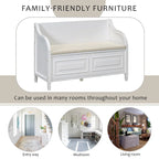 Nestfair Rustic Style Solid wood Entryway Multifunctional Storage Bench with Safety Hinge