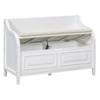 Nestfair Rustic Style Solid wood Entryway Multifunctional Storage Bench with Safety Hinge