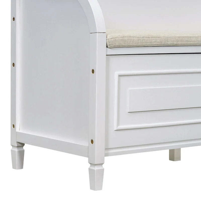 Nestfair Rustic Style Solid wood Entryway Multifunctional Storage Bench with Safety Hinge