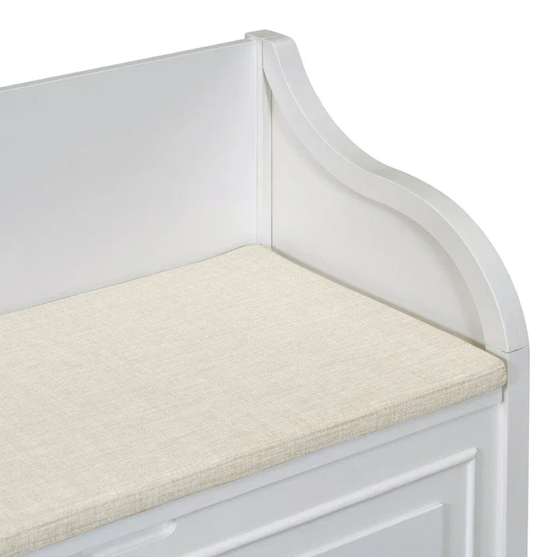 Nestfair Rustic Style Solid wood Entryway Multifunctional Storage Bench with Safety Hinge