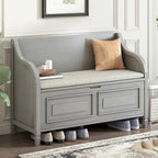 Nestfair Rustic Style Solid wood Entryway Multifunctional Storage Bench with Safety Hinge