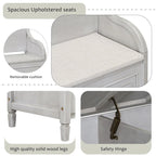 Nestfair Rustic Style Solid wood Entryway Multifunctional Storage Bench with Safety Hinge