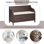 Nestfair Rustic Style Solid wood Entryway Multifunctional Storage Bench with Safety Hinge