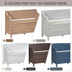 Nestfair Rustic Style Solid wood Entryway Multifunctional Storage Bench with Safety Hinge