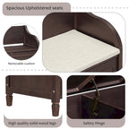 Nestfair Rustic Style Solid wood Entryway Multifunctional Storage Bench with Safety Hinge