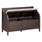 Nestfair Rustic Style Solid wood Entryway Multifunctional Storage Bench with Safety Hinge