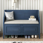 Nestfair Rustic Style Solid wood Entryway Multifunctional Storage Bench with Safety Hinge