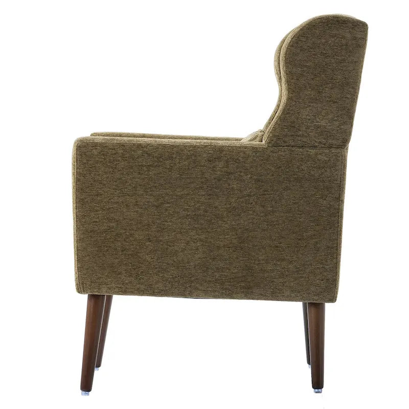 Mid-Century Modern Accent Chair with Waist Cushion, Set of 1