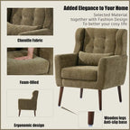 Mid-Century Modern Accent Chair with Waist Cushion, Set of 1