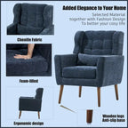 Mid-Century Modern Accent Chair with Waist Cushion, Set of 1